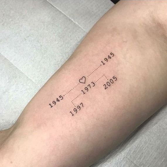 Multiple Birth Year Tattoo-custom Year of Birth-personalized Birth Date  Family Tattoo Gifts for Family-family Members-date of Birth Tattoo - Etsy