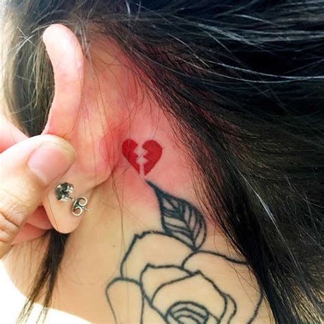 Broken Heart Tattoo On Neck