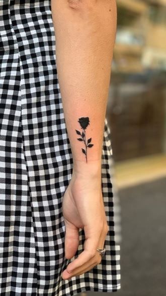 Trendy Black Rose Tattoos