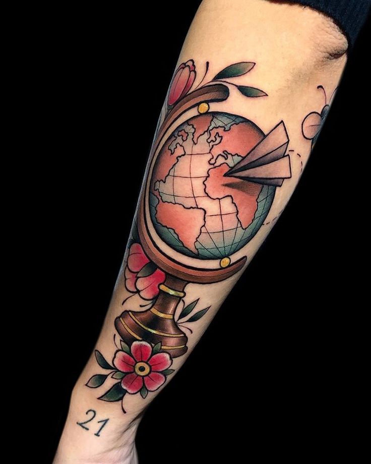Pin by Trace Thurman on Tat-a-tattoos | Tattoo designs men, Globe tattoos,  Tattoos