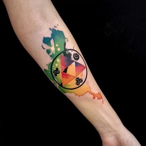 My take on the triforce. #tattoo #catapulttattoo #zelda #triforce