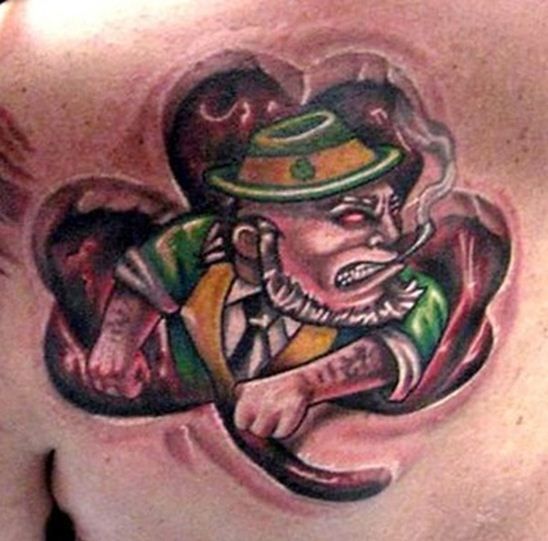 23 Good Luck Irish Leprechaun Tattoos | Clover tattoos, Irish tattoos,  Shamrock tattoos