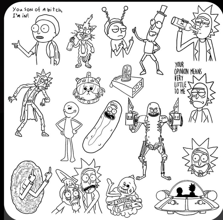 Pin by Becca on Rick N Morty Tats | Rick and morty tattoo, Cartoon tattoos, Flash