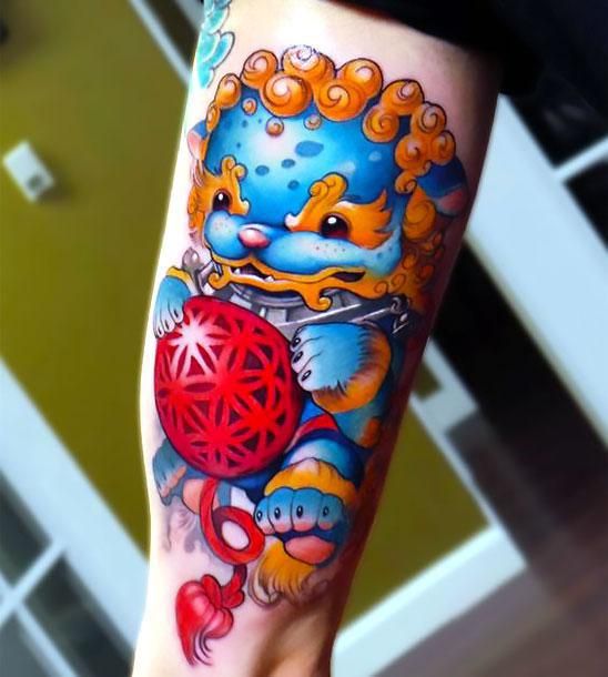 Cute Foo Dog Tattoo Idea