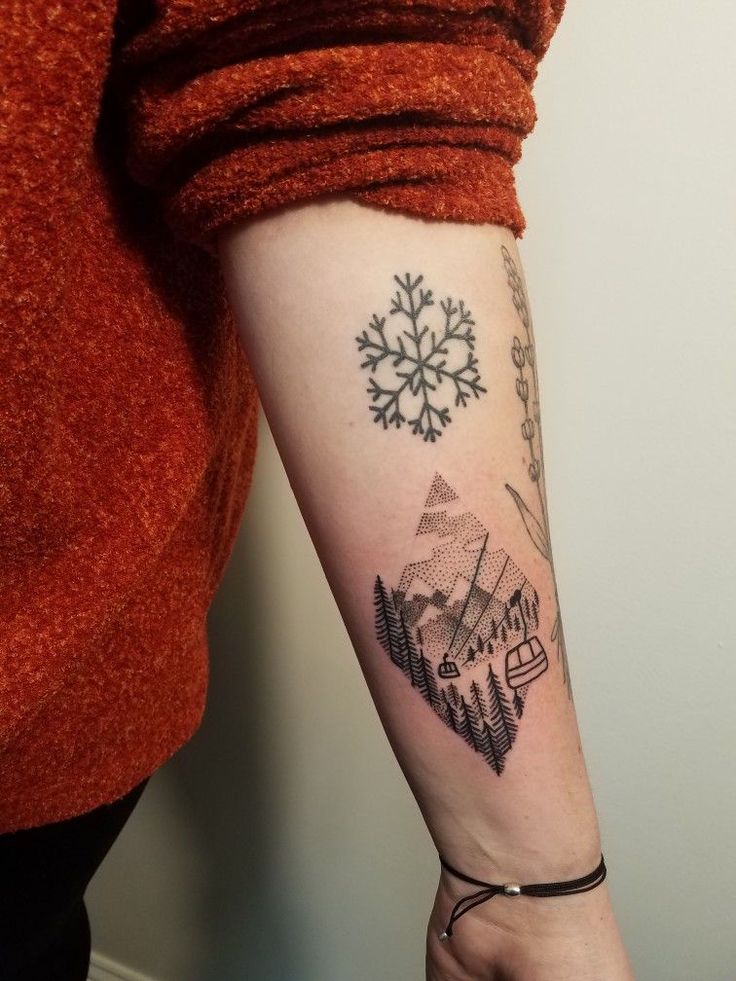 Tattoos for guys, Simple arm tattoos, Skiing tattoo
