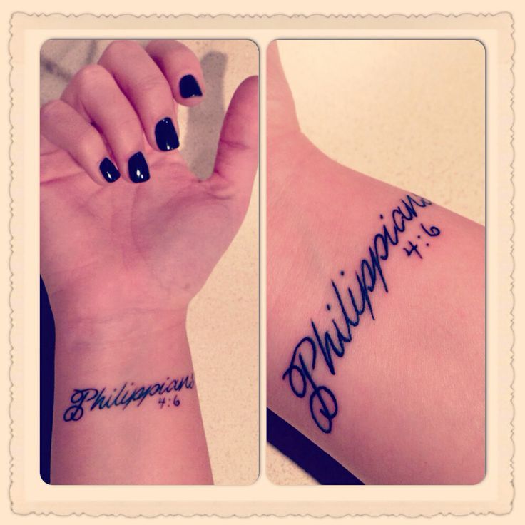 Philippians 4:6 tattoo I want this, but not like that. I'm picturing the tattoo  small and in typewriter font