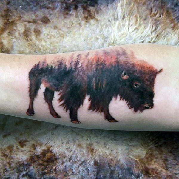 63 Bison Tattoo Designs for Men