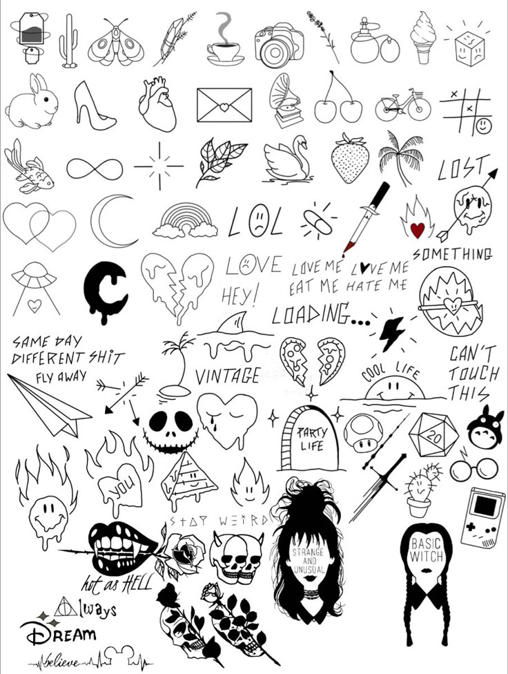 Small Hand Tattoos and Doodle Drawings