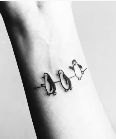 Three Penguin Small Wrist Tattoo: 17 Delicate Small Wrist Tattoo with Meaning