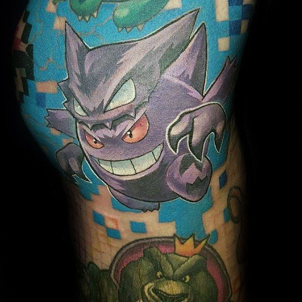 60 Gengar Tattoo Designs für Männer – Pokemon Ink Ideas - Mann Stil | Tattoo