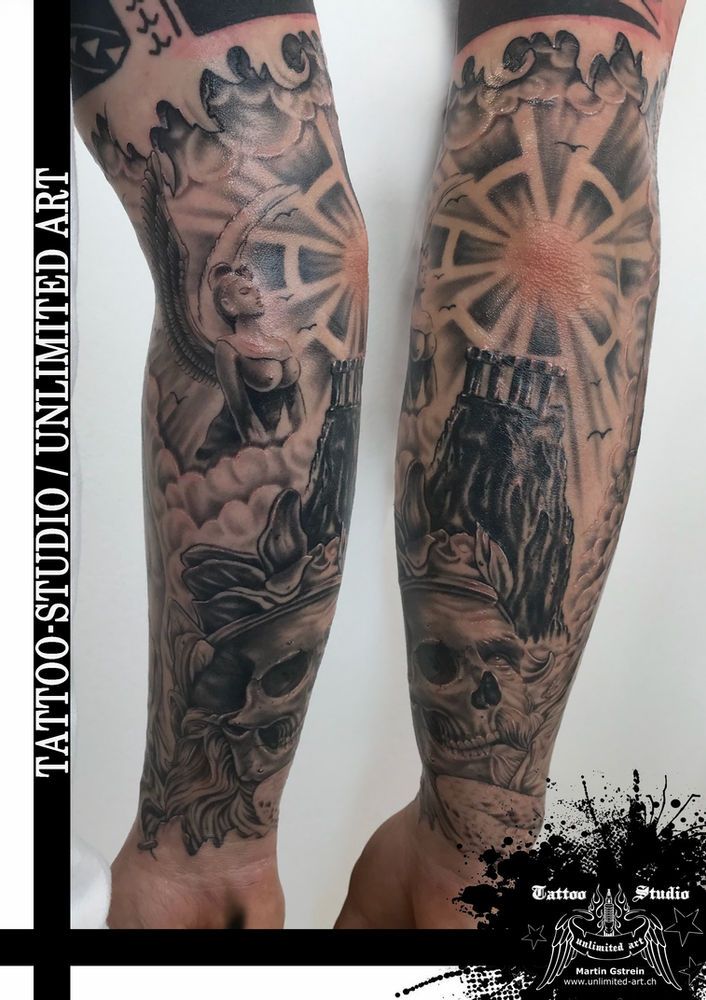 Griechische Mythologie Tattoo / Sphinx Tattoo / Tempel & Hades Tattoo