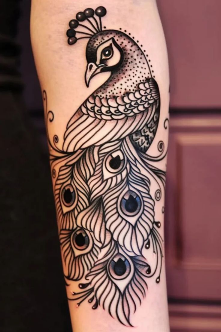 Peacock Tattoo Ideas for Half Sleeves
