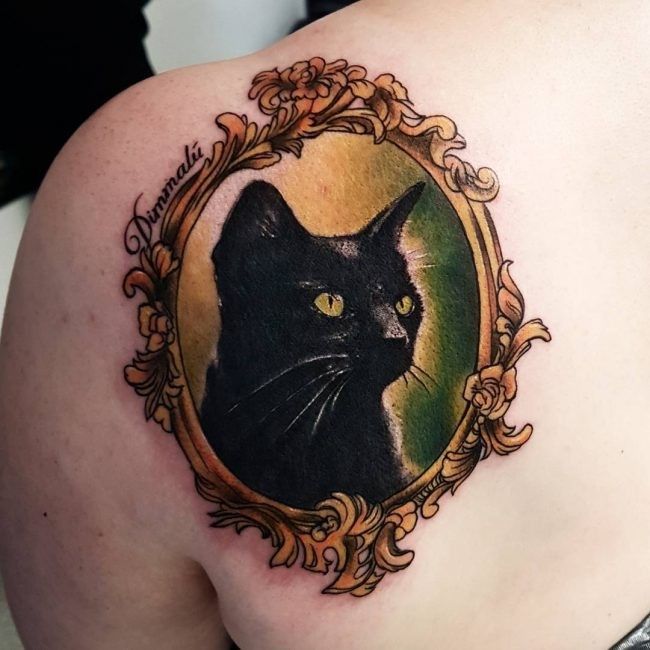 Pin by Gabrielcartaya on diseños | Black cat tattoos, Cat portrait tattoos, Cat  tattoo designs