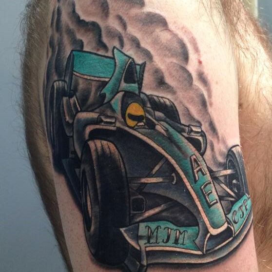 F1 car racing Grand Prix driver tattoo