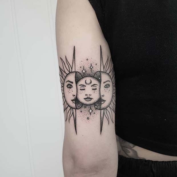 63 Most Beautiful Sun and Moon Tattoo Ideas