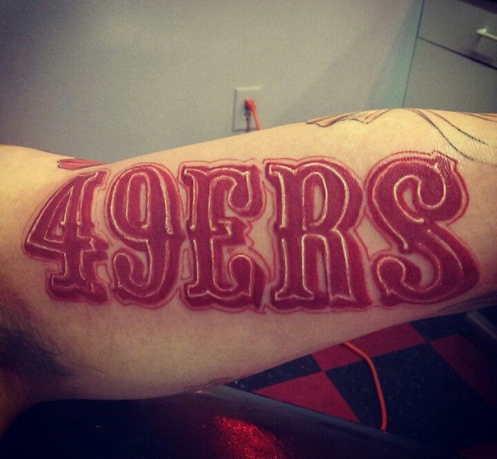 49ers tattoo . Love the font and location