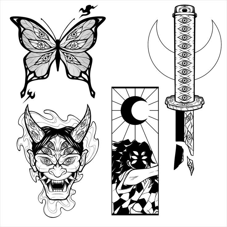 Kokushibou Demon Slayer Tattoo Ideas