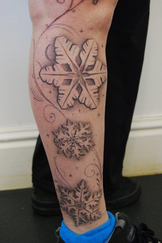snowflake tattoo- way smaller than this but same idea