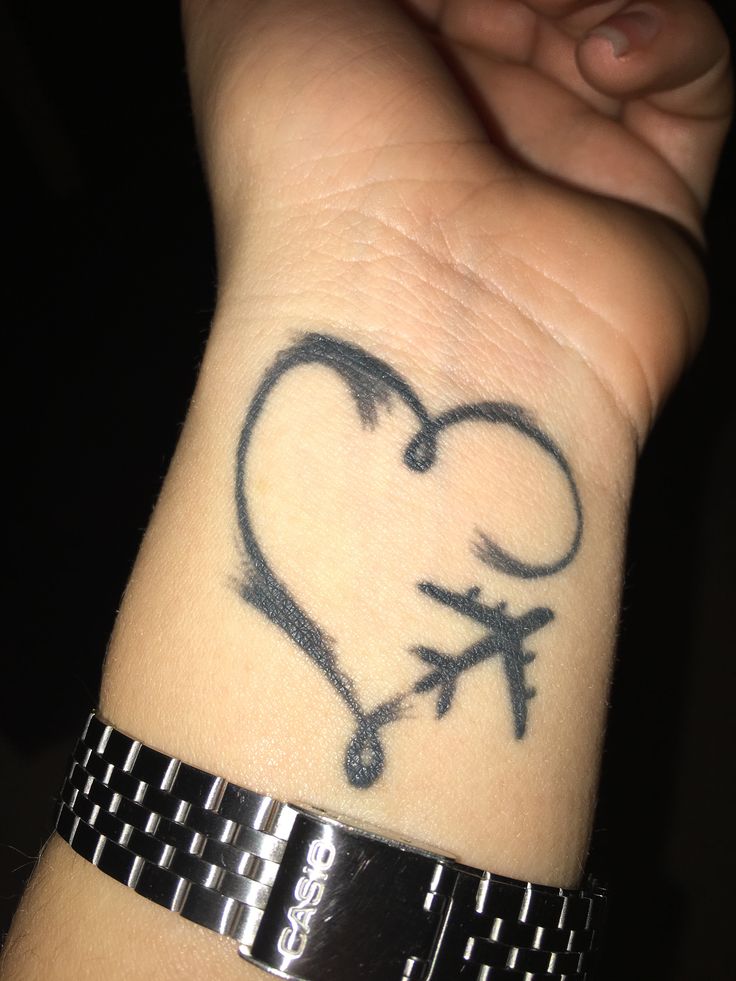 My perfect little travel tattoo. Down in the Dominican Republic for $10.  Was the best $10 I've ever spent, this tattoo means the world to me. LOVE  TRAVEL!!! Simple yet full of
