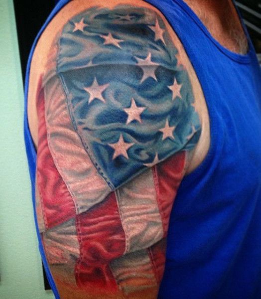 53 Cool American Flag Tattoo Ideas ...
