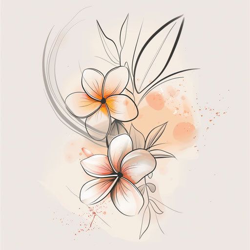 Radiant Plumeria Tattoo Design Kit