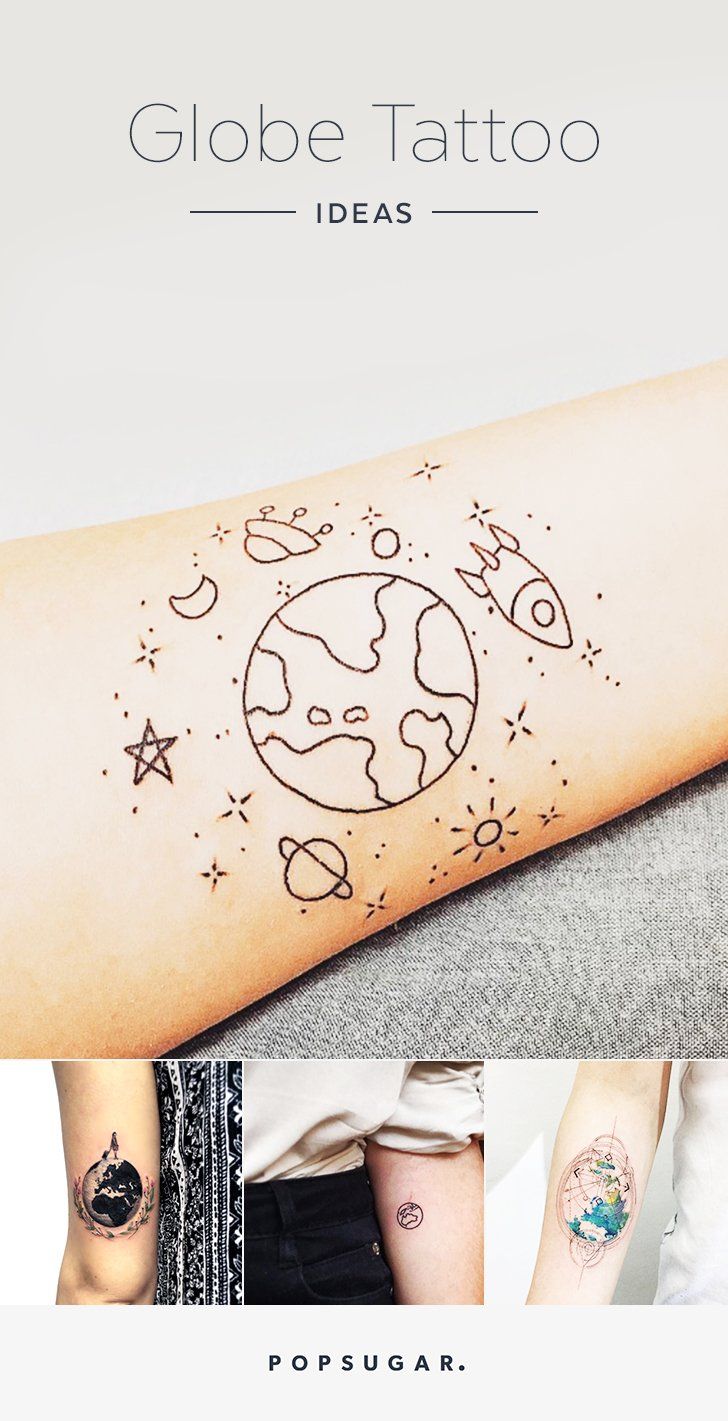 20 Globe Tattoos For Nomads With a Passion For Travel