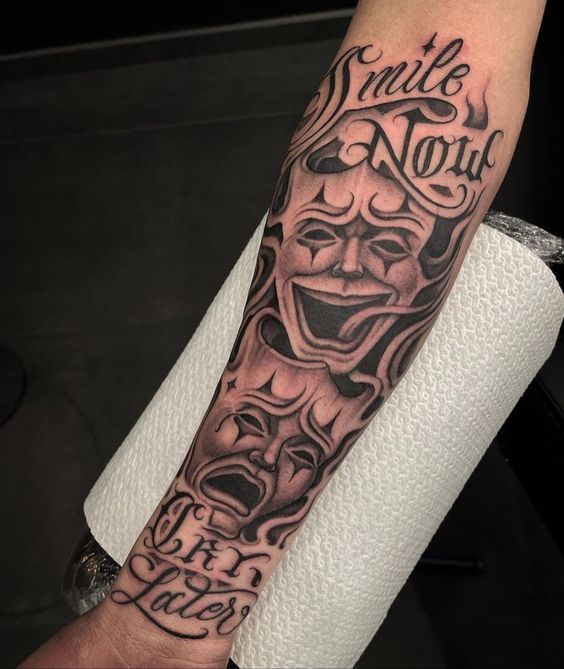 50+ Laugh Now Cry Later Tattoo Designs