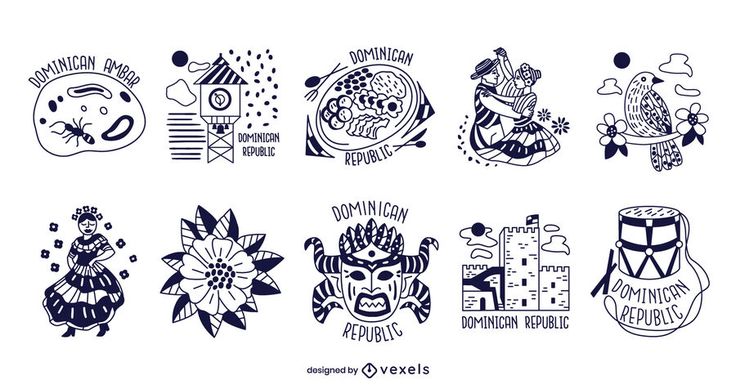 Dominican Republic Elements Set Vector Download