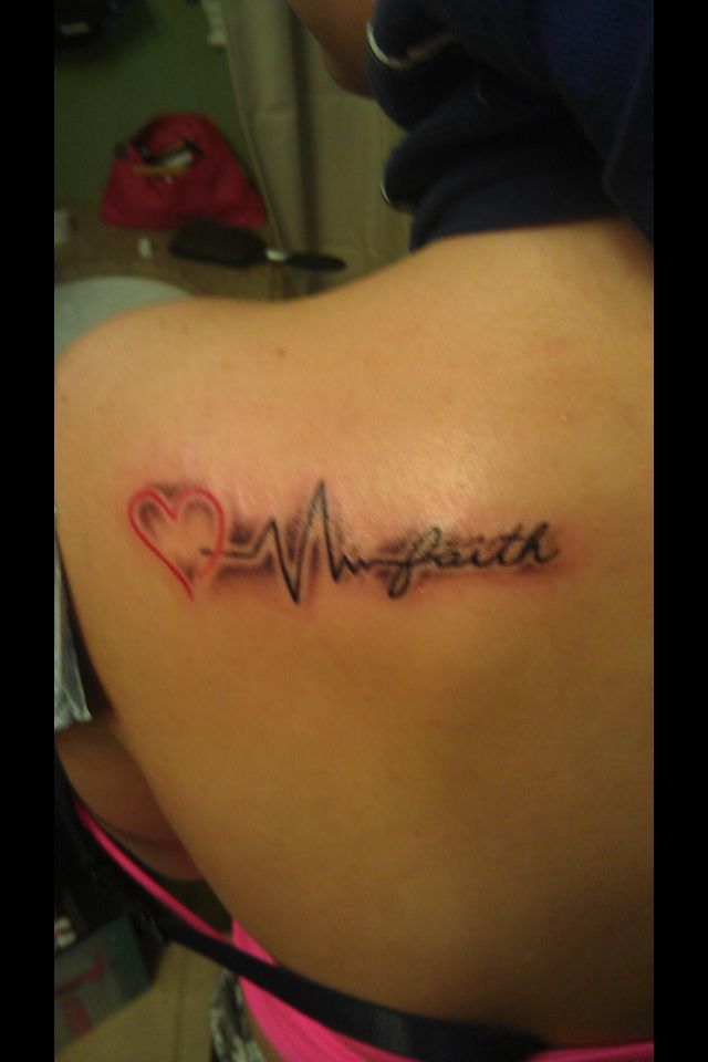 Heart beat tattoo(: