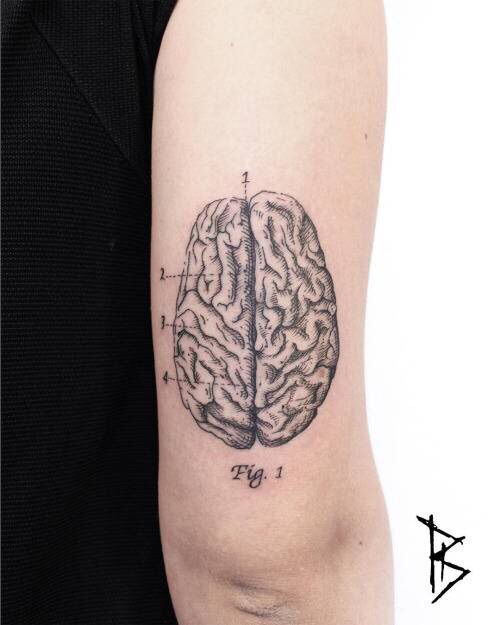 Anatomical brain tattoo