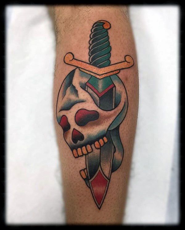 73 Traditional Dagger Tattoo Designs for Men