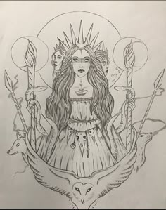 Discover 10 A Oracle Tattoo and Greek Goddess Hecate Tattoo Ideas | 3  witches drawing, small weeping trees, hecate goddess dogs and more