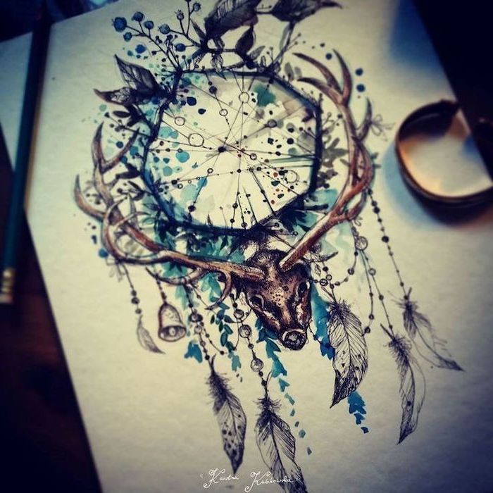 ▷ 1001 + ideas for a cute and elegant dream catcher tattoo