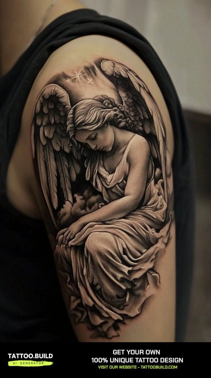 Awesome Angel Tattoos for Men for Inspiration