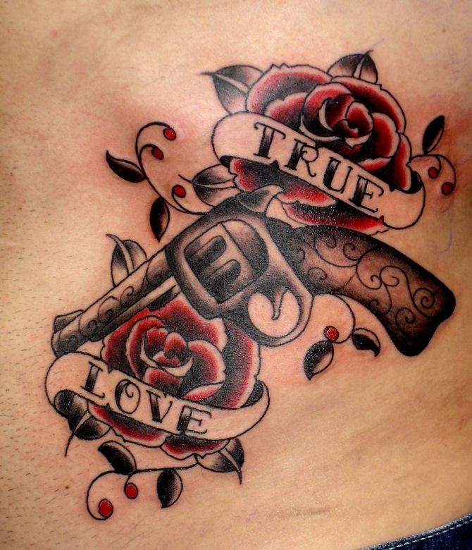 35 Awesome Gun Tattoo Designs | Art and Design