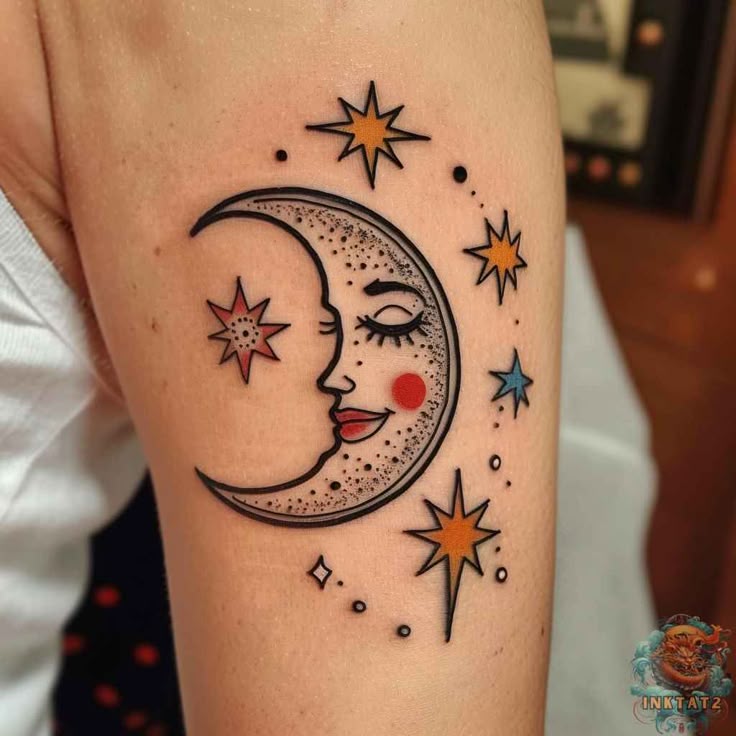 Moon and Stars Tattoos: 133 Designs