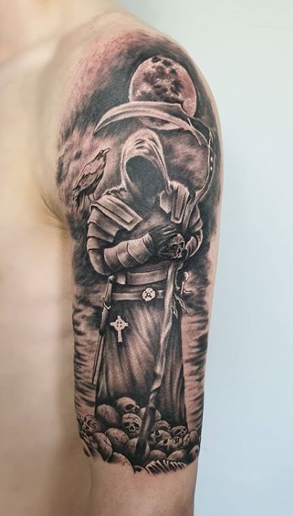 Grim Reaper Arm Tattoo