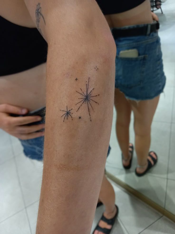 Fire works tattoo fineline