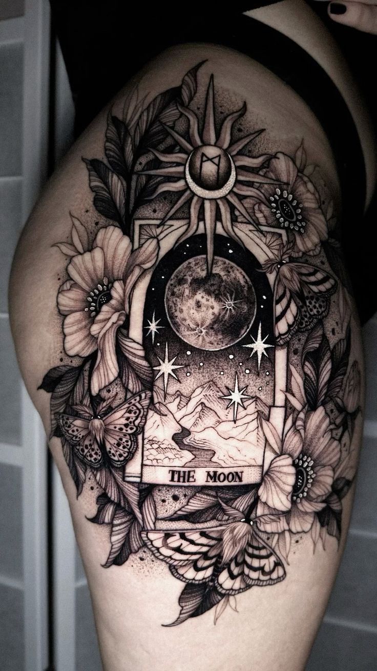 The Moon tarot card tattoo idea witchy vibes witch aesthetic tarot reading  witch art witch tattoo