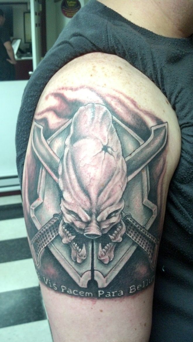 Halo Legendary Tattoo, as seen on Steve