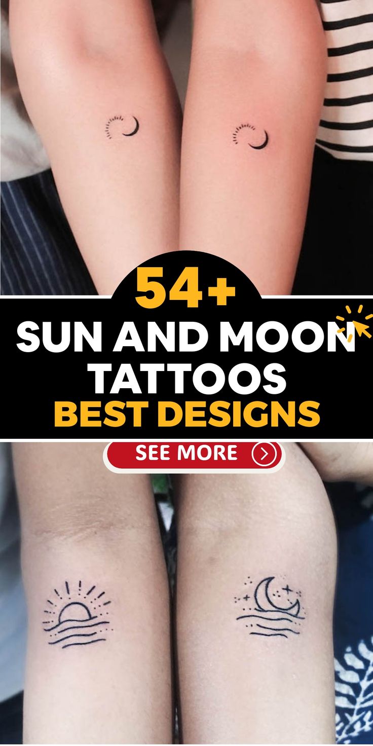 54 Elegant Sun and Moon Tattoos With Meaning