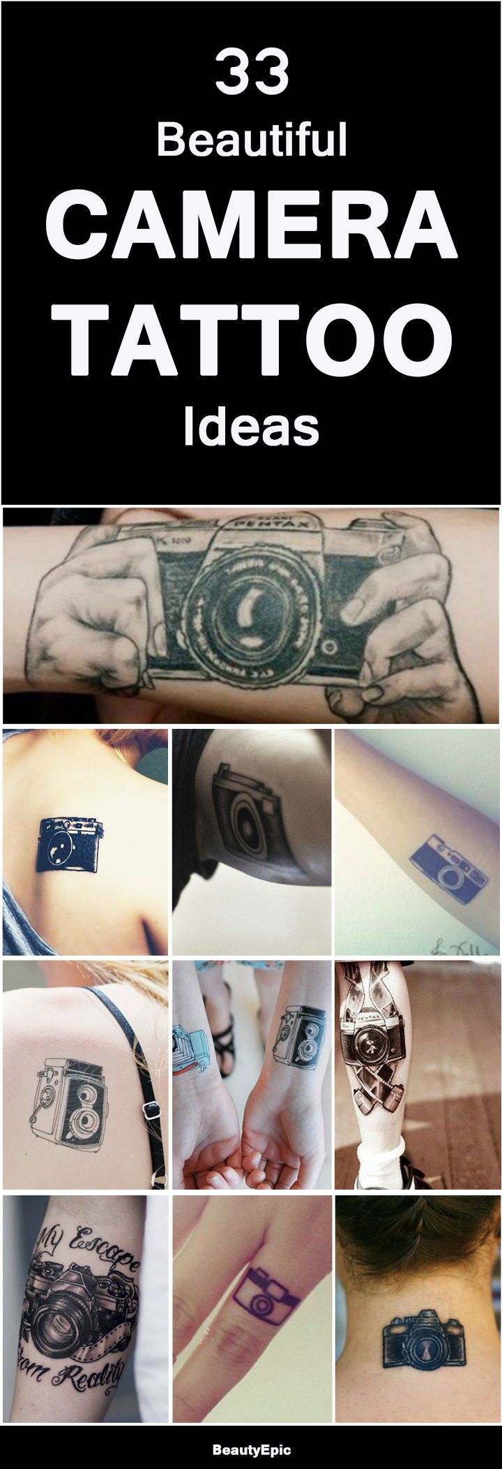 15 Most Beautiful Camera Tattoo Ideas