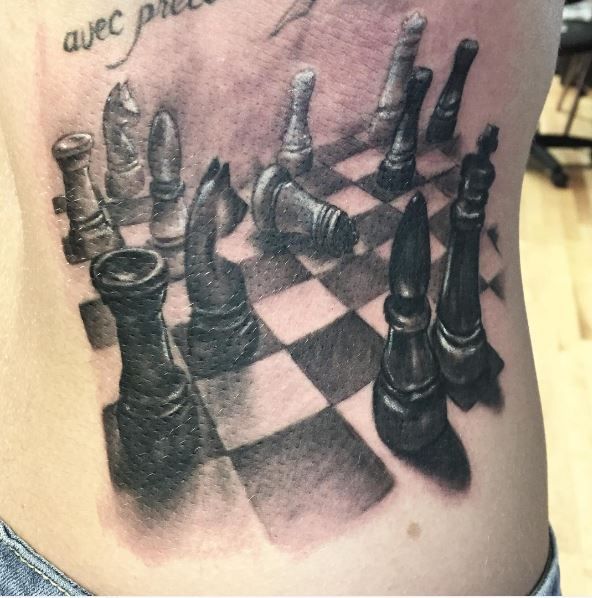 220+ Chess Pieces Tattoos Designs (2024) King, Queen, Board
