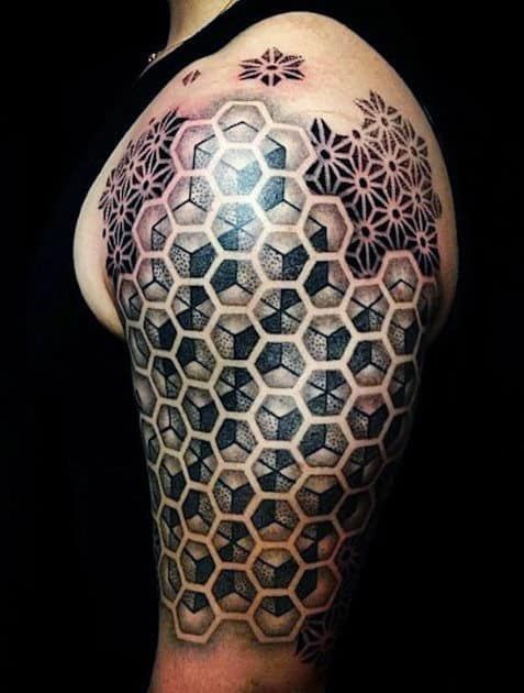 80 Honeycomb Tattoo Designs for Men