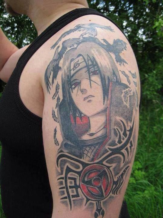 Itachi tattoo. So BADASS!!!!!!!!!!!!!!!!!!!!!!!! I really really LOVE this  whole tattoo.!!!!!!!!