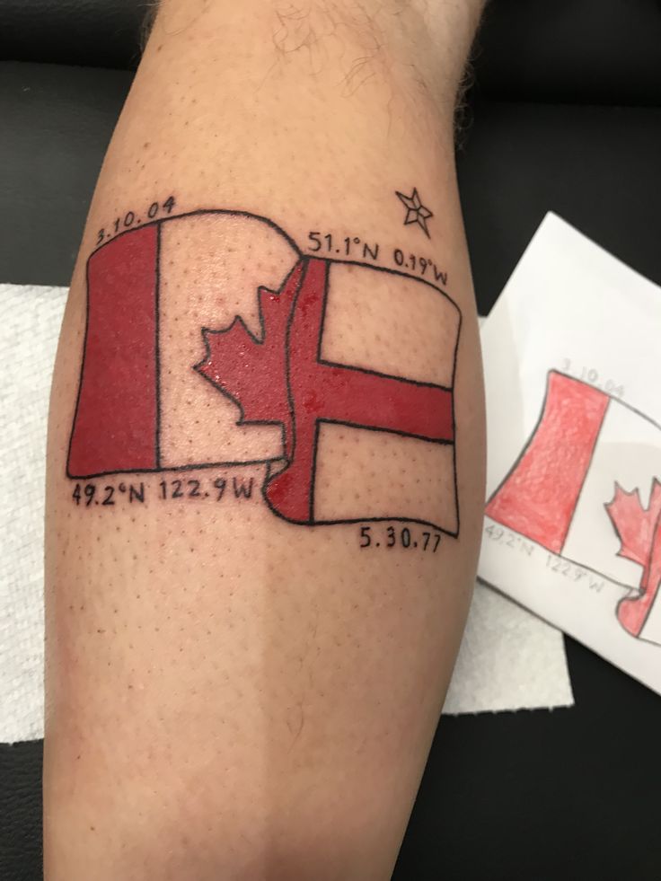 Canada/England Flag Tattoo
