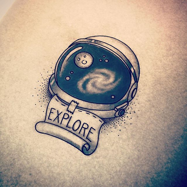 astronaut helmet tattoo! #ink #tattoo #astronomy #astronaut