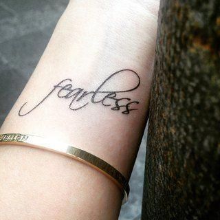 7 Fearless tattoo ideas | fearless tattoo, word tattoos, wrist tattoos