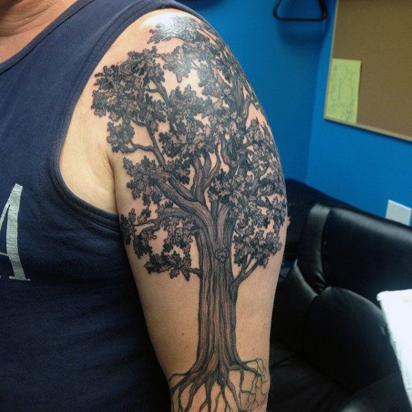 50 Oak Tree Tattoo Designs for Men