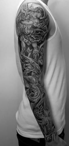 9 Angel vs demon tattoo sleeve ideas | sleeve tattoos, cool tattoos, tattoo  sleeve men